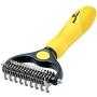 Pawradise Pet Undercoat Rake - 2 Sided Dematting Tool for Dogs and Cats - Safe Grooming & Deshedding Brush - Comb Out Mats & Tangles Easily