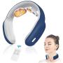 Neck Massager with Heated, Portable Cordless Electric Neck Massage Equipment, 3 Modes and 15 Speeds Smart Deep Tissue Trigger Point Massage, for Office, Home,Travel, Gift for Women Men