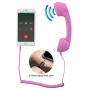CM Vintage Retro Telephone Handset Cell Phone Receiver MIC Microphone for Cellphone Smartphone, 3.5 mm Socket (Pink)