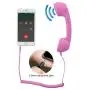 CM Vintage Retro Telephone Handset Cell Phone Receiver MIC Microphone for Cellphone Smartphone, 3.5 mm Socket (Pink)