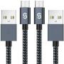 Micro USB Cable Android Charger - Syncwire [2-Pack 3.3 ft] Super-Durable Nylon-Braided Fast Sync & Charging Cord for Samsung, HTC, Nexus, LG, Xbox One, PS4, Smartphones & More - Space Gray