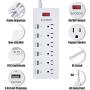 Surge Protector Power Strip,6 Outlets&6 USB Charging Ports, USB Extension Cord,6ft UL Cord, 1625W/13A 125V for Home & Office Appliances, Smartphones, Tablets,Laptop…