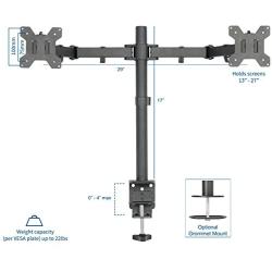 VIVO Dual LCD Monitor Desk Mount Stand Heavy Duty Fully Adjustable fits 2 /Two Screens up to 27" (STAND-V002)