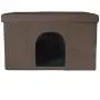 Furhaven Pet Dog Bed - Collapsible Popup Multipurpose Living Room Ottoman Footstool & Felt Pet House Cave Cubby for Cats & Small Dogs - Available in Multiple Colors & Styles