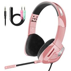 Beexcellent Gaming Headset for PS4, Wired Foldable On-Ear Kids Gaming Headphones with Mic Adjustable Headband for Adults Kids Man Women, 3.5mm Jack Compatible PS4 Xbox One PC iPad Smartphone