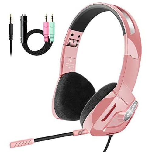 Beexcellent Gaming Headset for PS4, Wired Foldable On-Ear Kids Gaming Headphones with Mic Adjustable Headband for Adults Kids Man Women, 3.5mm Jack Compatible PS4 Xbox One PC iPad Smartphone