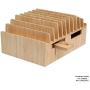 MobileVision Bamboo 10-Port Charging Station & Compatible Adapter for Apple Watch Combo for use with Watch, Smartphones & Tablets