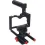 Acouto Camera Stabilizer Cage Kit, Aluminum Alloy Film Movie Making Kit with Top Handle Follow Focus Rods Accessory for Sony A6500