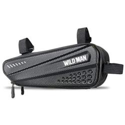 WILD MAN 1.2L Rainproof Hard Shell Bike Saddle Bag for Bicycle Triangle Frame Under Seat for Road Mountain Cycling