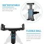 JUBOR Tablet Mounts for Microphone Stands, Microphone Tablet Holder, Mic Music Stand for iPad, iPad Pro, iPad Mini, 2, 3, iPad Air, iPhone Smartphone 4.7-12.9" Tablets
