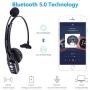 Bluetooth Headset V5.0, Pro Wireless Headset with Noise Canceling Mic for Cell Phone Trucker Engineers Business Home Office