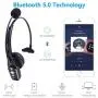 Bluetooth Headset V5.0, Pro Wireless Headset with Noise Canceling Mic for Cell Phone Trucker Engineers Business Home Office