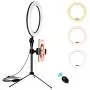 Desk Ring Light with Stand and Phone Holder,10 Inch Halo Light Ring for Video Recording, Webcam, TIK Tok, Live Streaming, Vlog, Photography, Camera, Makeup