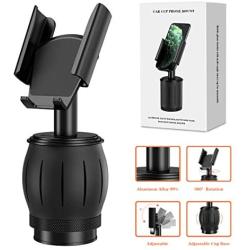 YoFeW [Upgraded] Cup Holder Phone Mount Aluminum Alloy Adjustable Phone Cup Mount for Cell Phone iPhone Xs/Xs Max/X/8/7 Plus/Galaxy and Most Smartphones