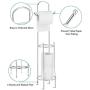 Tangkula Toilet Paper Holder Stand, Chrome Finish and Iron Framework, No Assembly Required, Free Standing Toilet Paper Roll Holder with Dispenser for Bathroom Storage (Silver)
