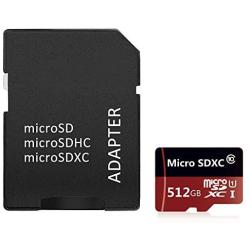 Micro SD Card 512GB Micro SDXC Card High Speed Class 10 Memory Card for Phone, Tablet and PCs with Adapter