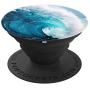 Blue Ocean Waves Sunny Beach Design On Black PopSockets Grip and Stand for Phones and Tablets
