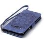 Galaxy J3 Wallet Case, Phone case for Samsung j3, JanCalm [Multi Card/Cash Slots] Flip Cover Wallet PU Leather with Stand + Wrist Strap Case for Samsung Galaxy J3 (2016) + Crystal Pen (Blue)