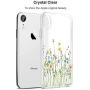 Unov Case Clear with Design Slim Protective Soft TPU Bumper Embossed Floral Pattern [Support Wireless Charging] Cover for iPhone XR 6.1 Inch(Flower Bouquet)