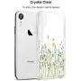Unov Case Clear with Design Slim Protective Soft TPU Bumper Embossed Floral Pattern [Support Wireless Charging] Cover for iPhone XR 6.1 Inch(Flower Bouquet)