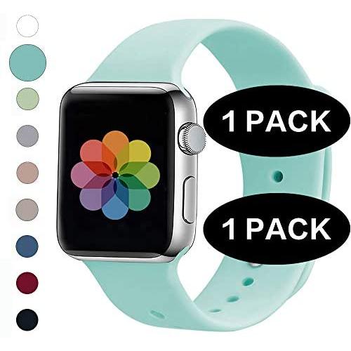 UPOLS Compatible with Apple Watch Band 38mm 42mm 40mm 44mm Sport Band, Silicone Sport Strap Replacement Bands Compatible for iWatch Series 5/4/3/2/1 S/M M/L