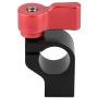 CAMVATE 15mm Single Rod Clamp with Two 1/4"-20 Screw Hole for Camera DSLR Rail System(Red, 2 Pieses)