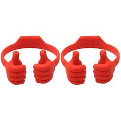 Honsky Thumbs-up Cell Phone Stands, Tablet Display Stands, Cellphone Holder, Mobile Smartphone Mount Cradle for Desk Desktop – Universal Multi-Angle Cute, 2 Packs, Red
