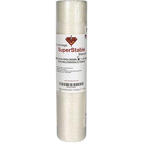 Wash-Away Water Soluble Stabilizer 9 inch x 10 Yard Roll. SuperStable Embroidery Stabilizer & Topping Wash-Away Water Soluble Stabilizer 9 inch x 10 Yard Roll. SuperStable Embroidery Stabilizer & Topping
