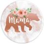 Mama Bear | Trendy Watercolor Pink Roses On Rose Background PopSockets Grip and Stand for Phones and Tablets