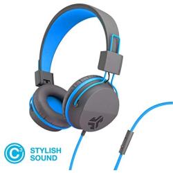 JLab Audio Neon Folding On-Ear Headphones | Wired Headphones | Tangle Free Cord | Noise Isolation | 40mm Neodymium Drivers | C3 Sound (Crystal Clear Clarity) | Graphite/Blue