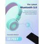 iClever 2pack Kids Bluetooth Headphones - Headphones for Kids with MIC, Volume Control Adjustable Headband, Foldable - Childrens Headphones on Ear for iPad Tablet Airplane School, Green/Blue