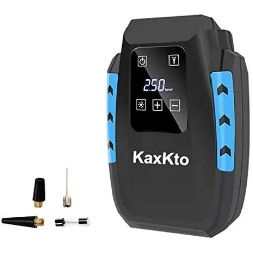 Kaxkto Portable Air Compressor Pump, Auto Tire Inflator and Mini Bike Pump with Digital Touch Screen Display with Long Cable For Cars, Basketballs, Bikes, Motorcycle, Other Inflatables