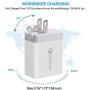 Quick Charge 3.0 Wall Charger, AOLERX 3-Port USB Foldable Plug, for iPad Tablet Phone Quick Charge Travel Adapter Android Fast Charger Compatible with Samsung, LG, HTC, iPhone & More