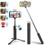 Selfie Stick, Extendable Selfie Stick Tripod with Detachable Bluetooth Remote, Fill Light & Tripod Stand Selfie Stick for iPhone 11/11 Pro/Xs Max/XS/XR/X/8P/7P, Galaxy S20/S10/S9/S8/Note8,Huawei,More
