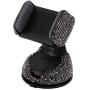 Radish Stars Adjustable Strong Sticky Dashboard Car Phone Mount Crystal Rhinestone Phone Holder for Car Black