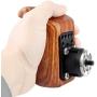NICEYRIG Rosette Wooden Handle Grip (M6 Thread Diameter 31.8mm) Applicable Nikon Compatible with Canon Camera Cage Shoulder Mount Support Rig (Left Side)