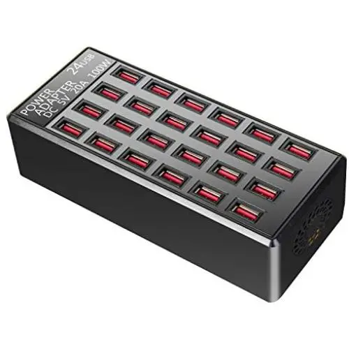 100w 24(20A) Port USB Fast Charging Station,Travel Desktop USB Rapid Charger,Multi Ports Charging Station Organizer Compatible with Smartphones,Tables, and More Devices,fit School,mall,Hotel,Shop 100w 24(20A) Port USB Fast Charging Station,Travel Desktop USB Rapid Charger,Multi Ports Charging Station Organizer Compatible with Smartphones,Tables, and More Devices,fit School,mall,Hotel,Shop