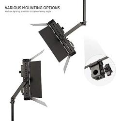 Fovitec - Portable 2-Light 600 LED Daylight Panel Kit for Video & Photo with DMX, V-Lock Mount, Case, and Stands