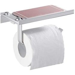 Fashion Toilet Roll Paper Rack Aluminum Wall-Mounted Mobile Phone Holder Bathroom Accessories