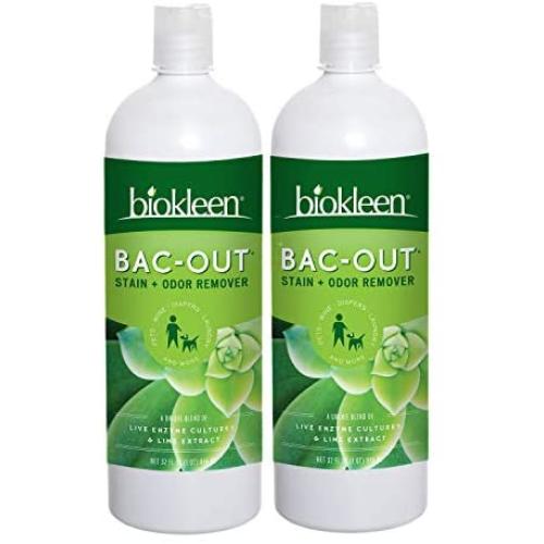 Biokleen Bac-Out Stain and Odor Remover - 2 Pack - for Pet Urine, Laundry, Diapers, Wine, Carpets, More, Eco-Friendly, Non-Toxic, Plant-Based, 32 Ounces