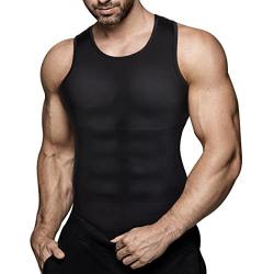 Mens Compression Shirt Slimming Body Shaper Vest Workout Tank Tops Abs Abdomen Undershirts