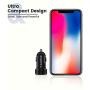 RAMPOW 24W Dual USB Car Charger - [DC 12-24V] 4.8A Fast Car Charger - USB Car Charger Adapter Compatible with iPhone, Samsung, LG, HTC, Sony, Oneplus, Tablets, GPS Devices and More - Black