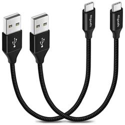 [2-Pack, 1ft] Short USB Type C Cable, etguuds 4.2A Fast Charging USB-A to USB-C Charger Cord Nylon Braided for Samsung Galaxy S20 S10 S9 S8 Plus S10+ S9+ S10E Note 10 9 8, A10e A20 A50 A51, Moto G7 G8