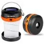 HISVISION Solar Powered LED Camping Lantern, Collapsible Design Solar or USB, Chargeable Emergency Power Bank, Portable 4 Modes Emergency LED Lights for Camping Hiking Fishing Outdoor & Home