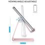 Adjustable Cell Phone Stand, OMOTON Aluminum Desktop Cellphone Stand with Anti-Slip Base and Convenient Charging Port, Fits All Smart Phones, Rose Gold