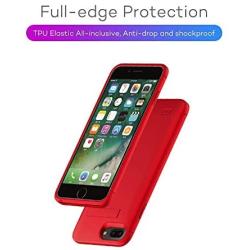 KERTER Battery Case for iPhone 8/7 / 6s / 6 - [5200mAh], Ultra Slim Portable Backup Charging Case, Rechargeable Extended Power Bank for iPhone 6/6S/7/8 (4.7 inch) - Red