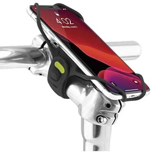 Bone Bike Tie Pro 3 Bicycle Phone Mount, Universal Bike Handlebar Holder (3rd Gen Pro) Compatible with iPhone 11 Pro Max X 8 Plus, Galaxy S10 S9 S8 Edge Note Series, Fits Devices 5.8" to 7.2" - Black