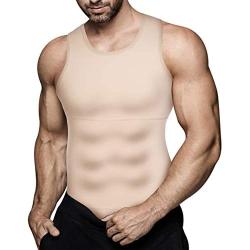 Mens Compression Shirt Slimming Body Shaper Vest Workout Tank Tops Abs Abdomen Undershirts