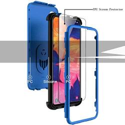 lovpec Galaxy A10e Case with Soft TPU Screen Protector, Ring Magnetic Holder Kickstand Shockproof Protective Phone Cover Case for Samsung Galaxy A10e 5.8 inches (Blue)