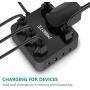 Power Strip with USB, MIBOTE 6 AC Outlet with 4 Port USB Surge Protector Power Strip Charger 5ft Power Cord 1875W 100-240V for Travel, TV, Computer, Transformers, Power Bank